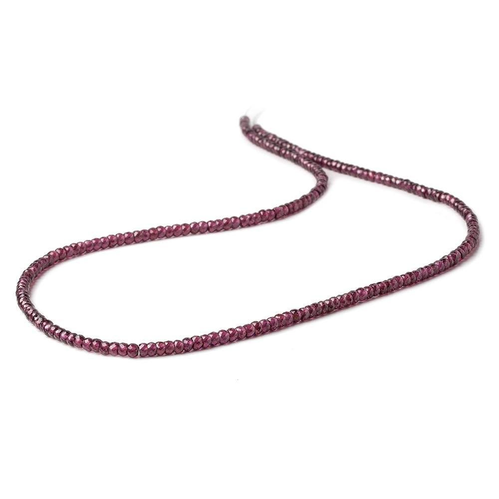 2.5mm Rhodolite Garnet Micro Faceted Rondelle Beads 14 inches 208 pcs AAA - Beadsofcambay.com