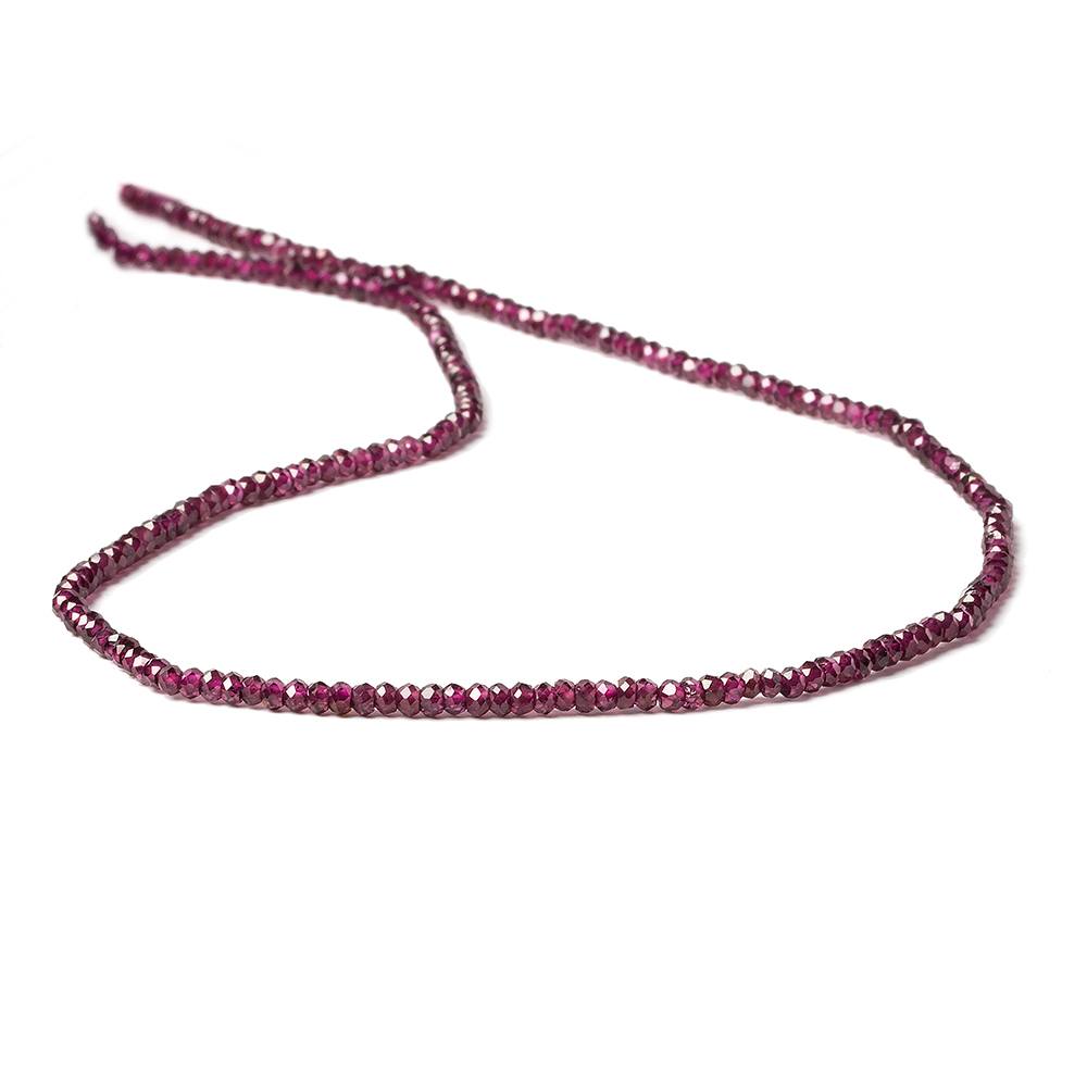 2.4mm Rhodolite Garnet Micro Faceted Rondelle Beads 13 inch 205 pieces AAA - Beadsofcambay.com