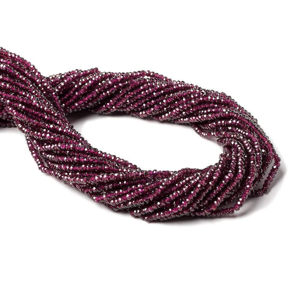 2.4mm Rhodolite Garnet Micro Faceted Rondelle Beads 13 inch 205 pieces AAA - Beadsofcambay.com