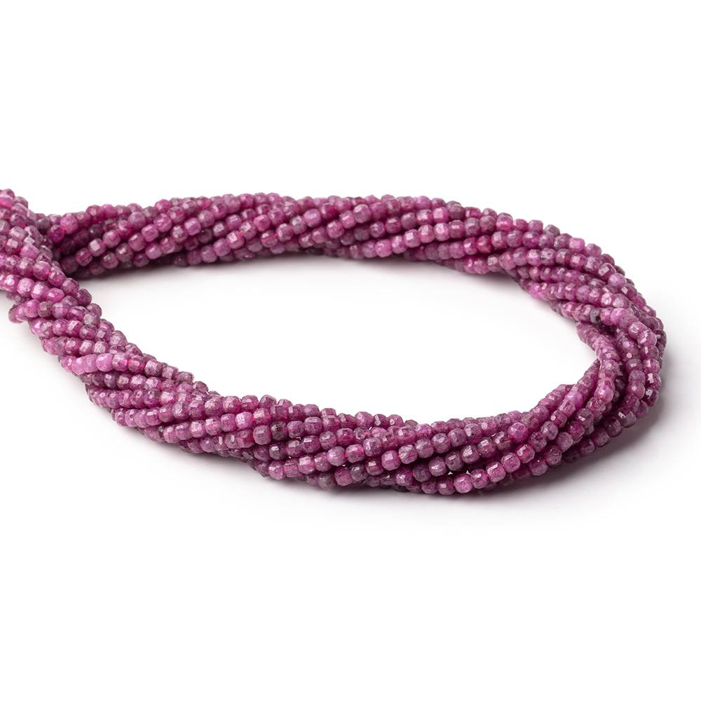 2.5mm Ruby Micro Faceted Cube Beads 15.25 inch 150 pieces - Beadsofcambay.com