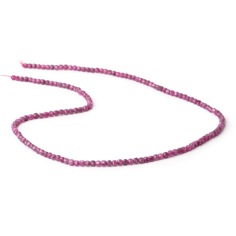 2.5mm Ruby Micro Faceted Cube Beads 15.25 inch 150 pieces - Beadsofcambay.com