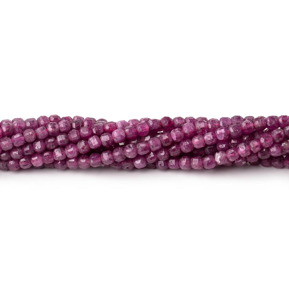 2.5mm Ruby Micro Faceted Cube Beads 15.25 inch 150 pieces - Beadsofcambay.com