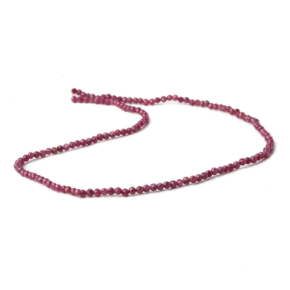 2.5mm Ruby micro faceted round beads 12.5 inch 145 pieces AA - Beadsofcambay.com