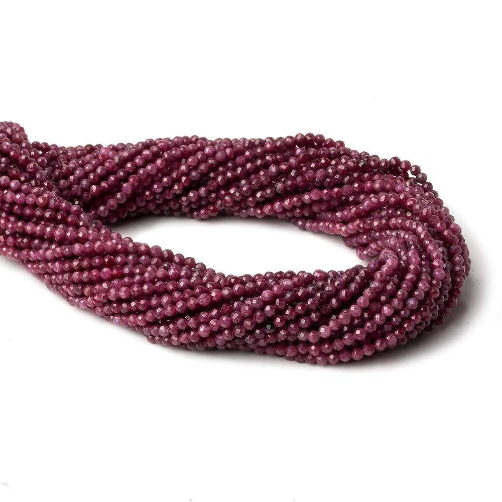 2.5mm Ruby micro faceted round beads 12.5 inch 145 pieces AA - Beadsofcambay.com