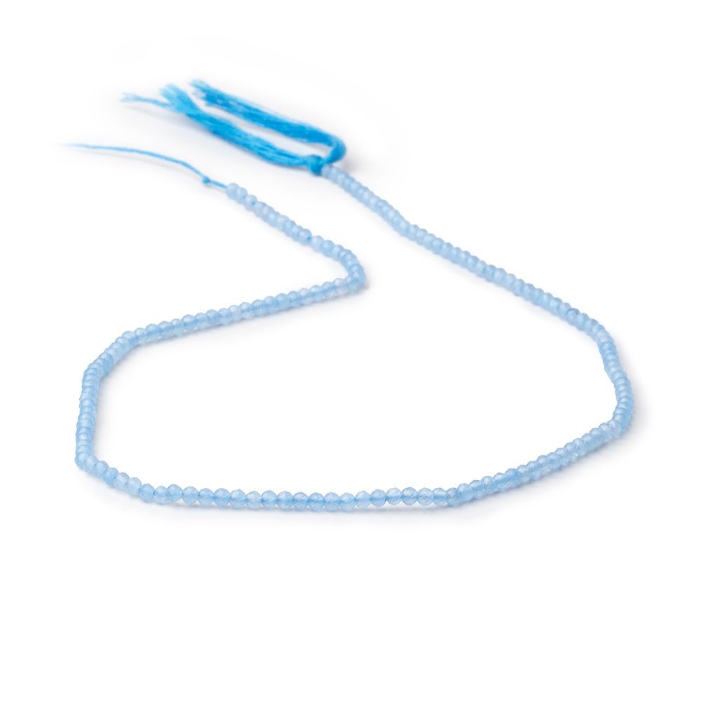 2.5mm Santorini Blue Chalcedony Micro Faceted Rondelles 12.5 inch 150 beads - Beadsofcambay.com