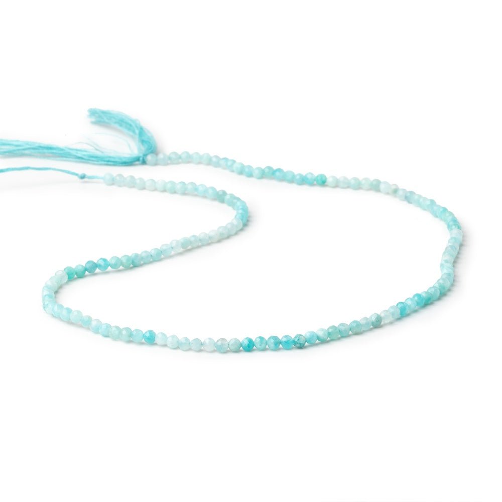 2.5mm Shaded Amazonite Micro Faceted Round Beads 12.5 inch 130 pieces - Beadsofcambay.com