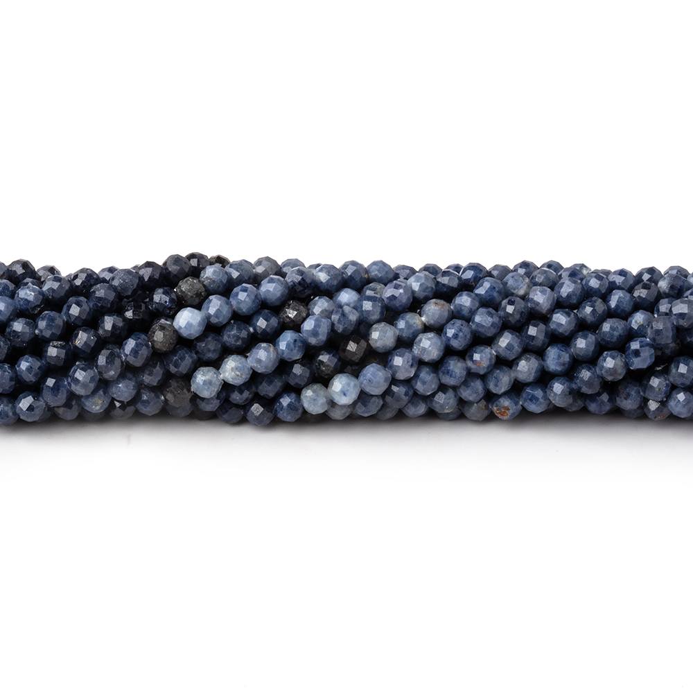 2.5mm Shaded Blue Sapphire Micro Faceted Round Beads 12.25 inch 164 pieces - Beadsofcambay.com