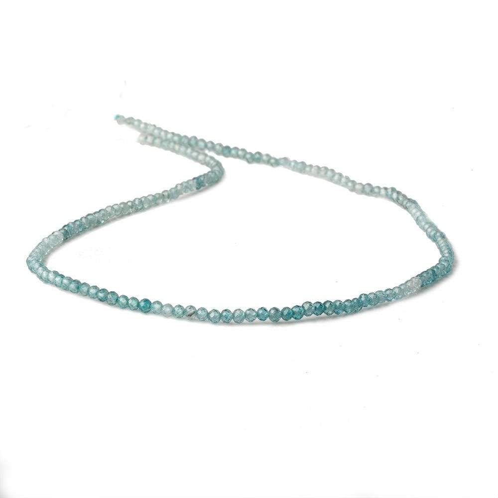 2.5mm Shaded Blue Zircon micro faceted round beads 13 inch 150 pieces AAA - Beadsofcambay.com