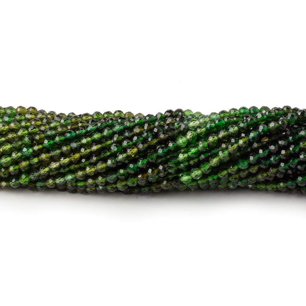 2.5mm Shaded Chrome Tourmaline micro faceted round beads 12.5 inch 133 pieces - Beadsofcambay.com