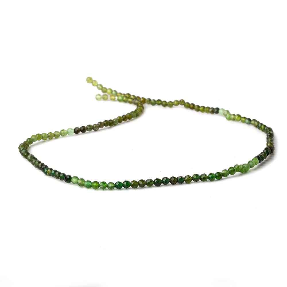 2.5mm Shaded Chrome Tourmaline micro faceted round beads 12.5 inch 133 pieces - Beadsofcambay.com