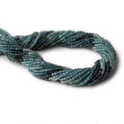 2.5mm Shaded Moss Aquamarine micro faceted rounds 12.5 inch 140 beads - Beadsofcambay.com