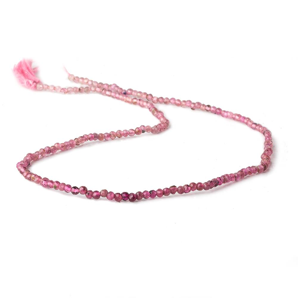 2.5mm Shaded Pink Tourmaline micro-faceted rounds 13 inch 175 beads - Beadsofcambay.com