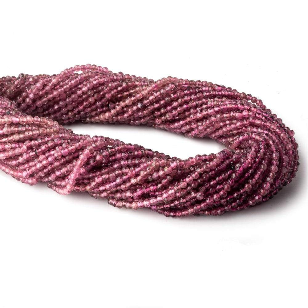 2.5mm Shaded Pink Tourmaline micro-faceted rounds 13 inch 175 beads - Beadsofcambay.com