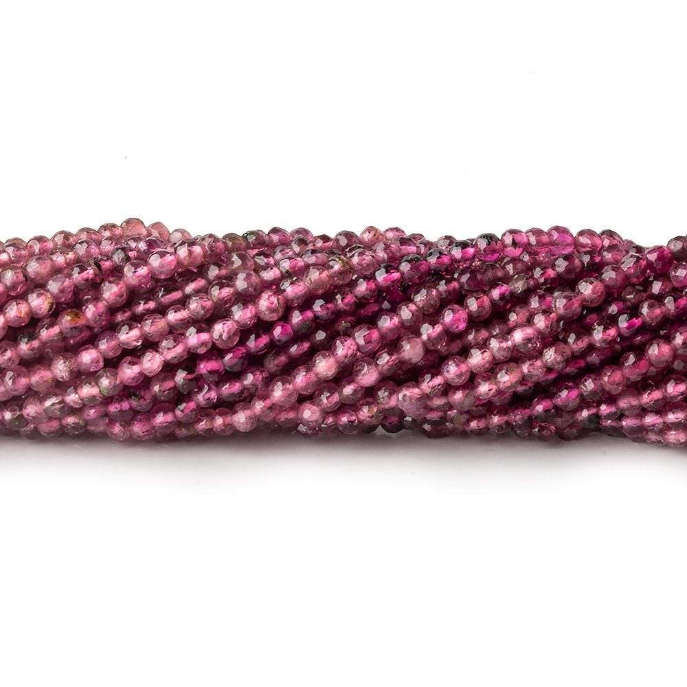 2.5mm Shaded Pink Tourmaline micro-faceted rounds 13 inch 175 beads - Beadsofcambay.com