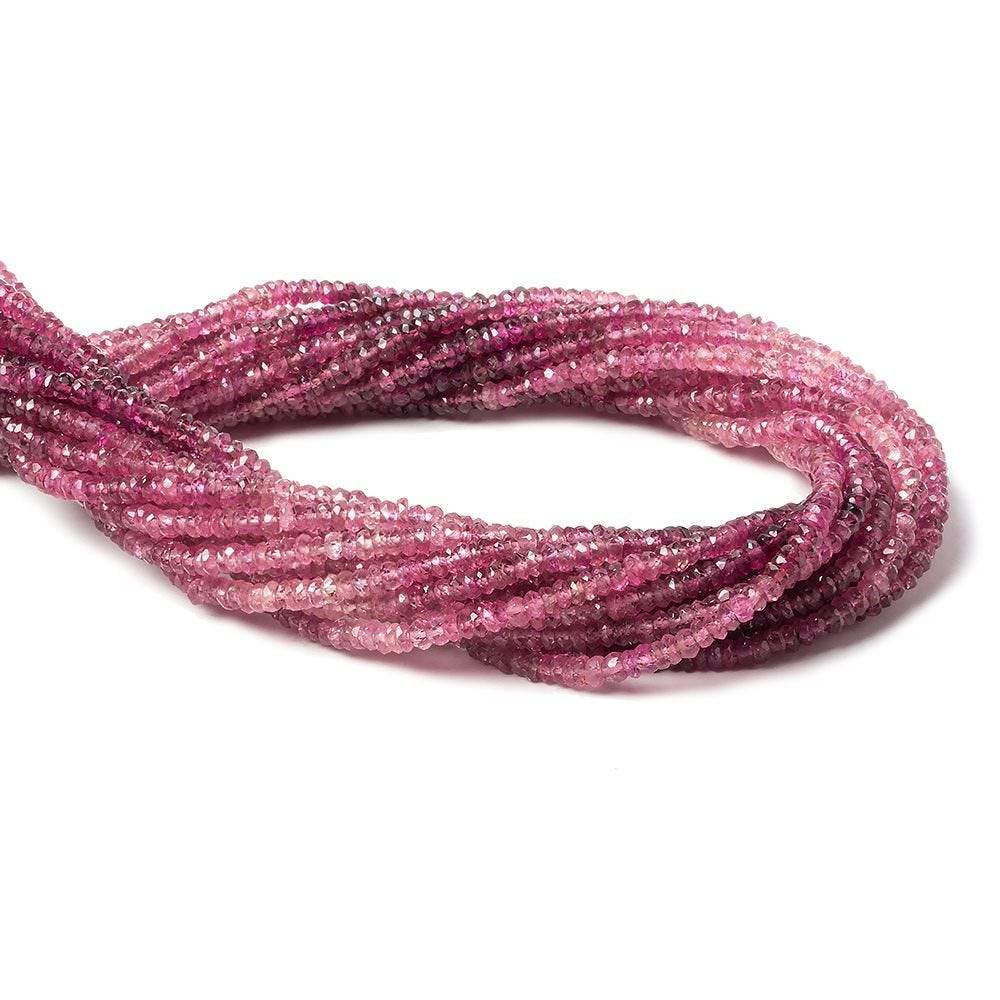 2.5mm Shaded Rubellite Tourmaline faceted rondelle beads 13 inch 210 pieces - Beadsofcambay.com