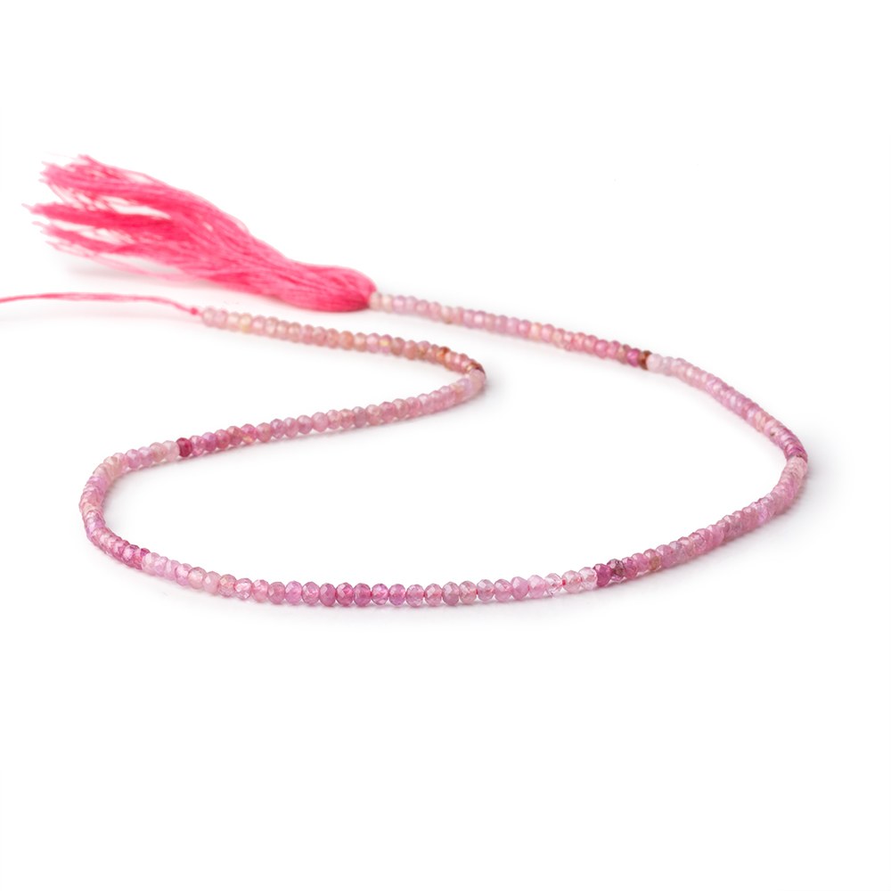 2.5mm Shaded Ruby Micro Faceted Rondelle Beads 12.75 inch 154 pieces - Beadsofcambay.com