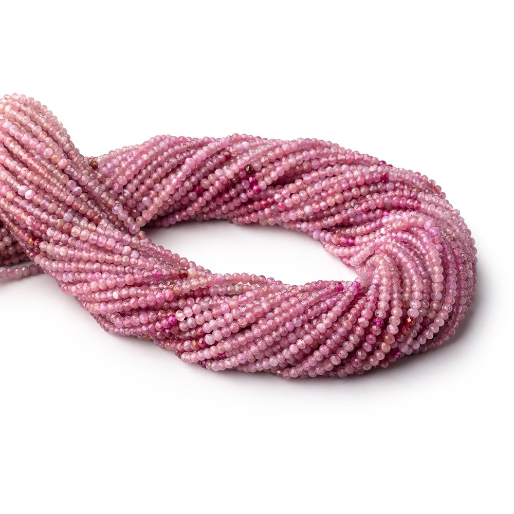 2.5mm Shaded Ruby Micro Faceted Rondelle Beads 12.75 inch 154 pieces - Beadsofcambay.com