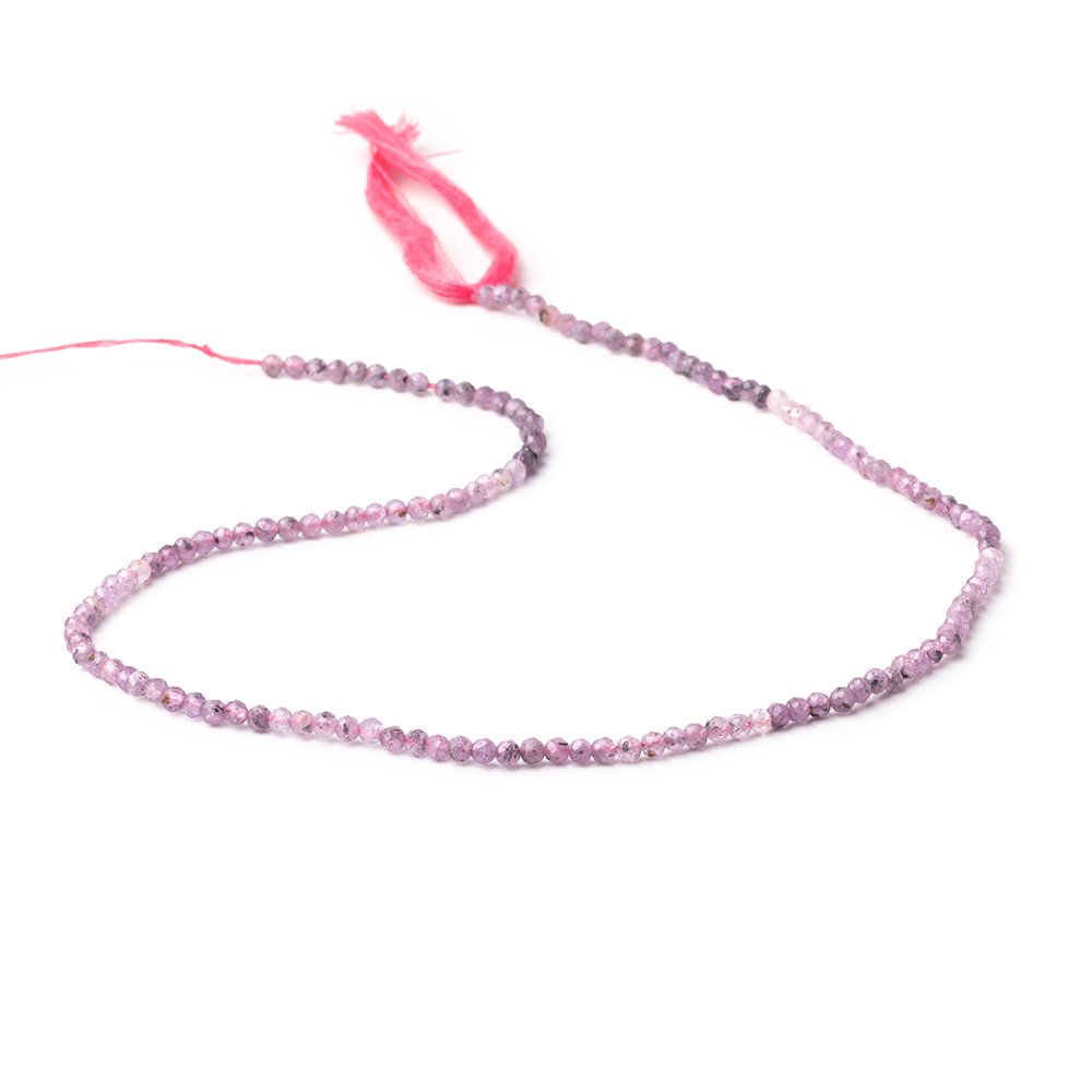 2.5mm Shaded Ruby Micro Faceted Round Beads 12.5 inch 138 pieces - Beadsofcambay.com