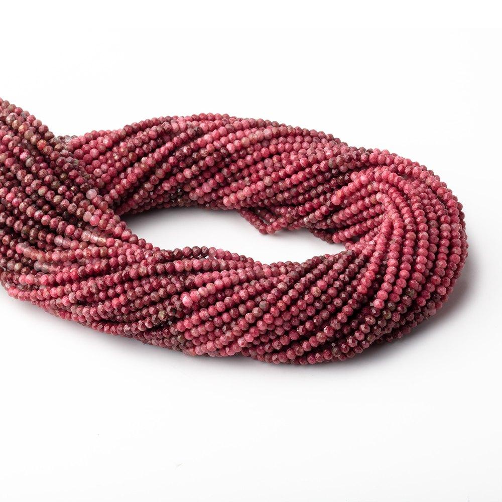 2.5mm Shaded Thulite Micro Faceted Rondelle Beads 12.5 inch 160 pieces - Beadsofcambay.com