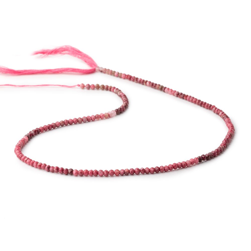 2.5mm Shaded Thulite Micro Faceted Rondelle Beads 12.5 inch 160 pieces - Beadsofcambay.com