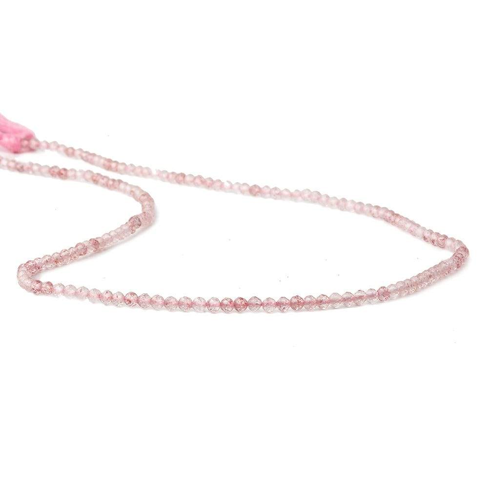 2.5mm Strawberry Quartz micro-faceted rounds 13 inch 175 beads - Beadsofcambay.com
