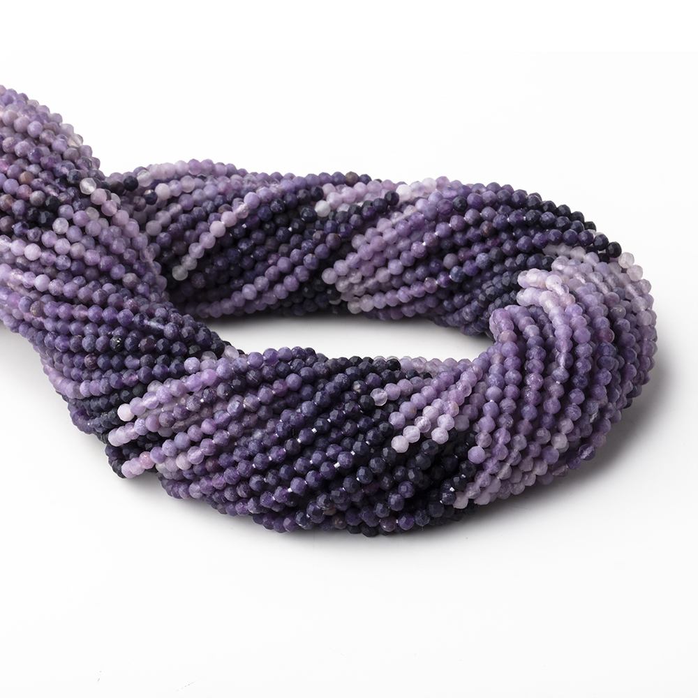 2.5mm Sugilite Micro Faceted Round Beads 12.5 inch 140 pieces - Beadsofcambay.com