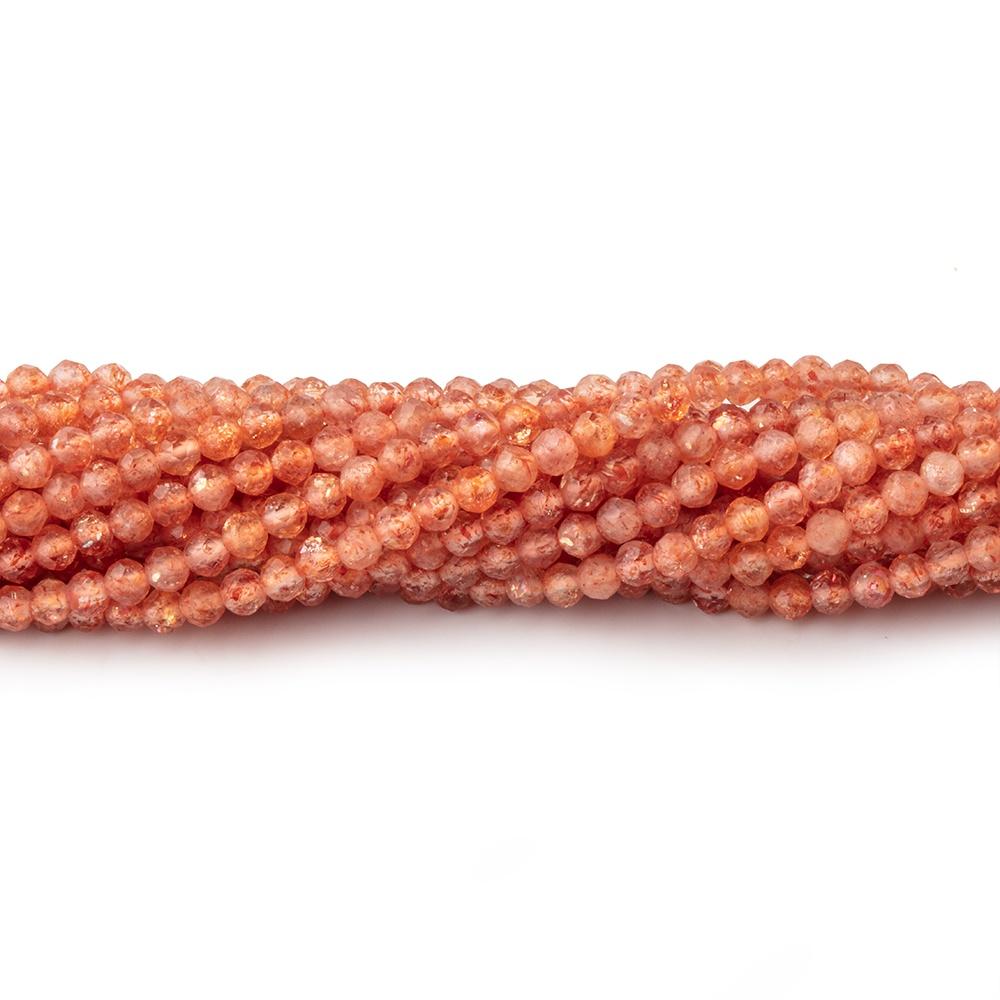 2.5mm Sunstone Micro Faceted Round Beads 12.5 inch 136 pieces AAA - Beadsofcambay.com