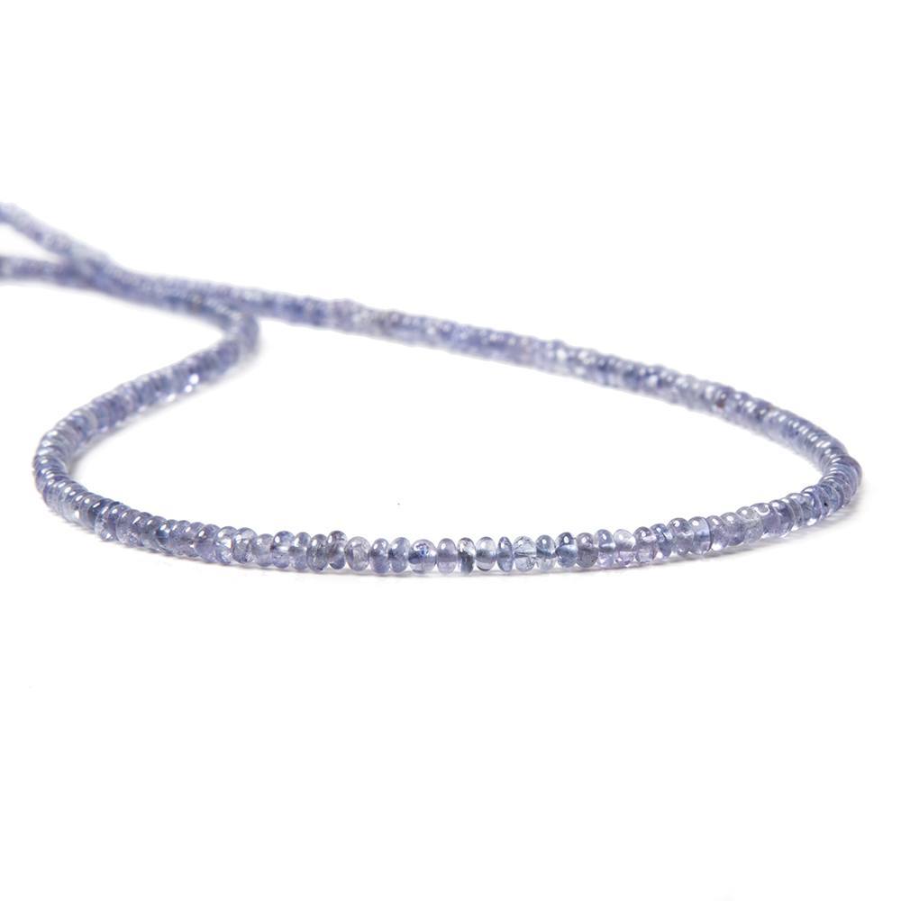 2.5mm Tanzanite Beads Plain Rondelle 13 inch 221 pieces - Beadsofcambay.com