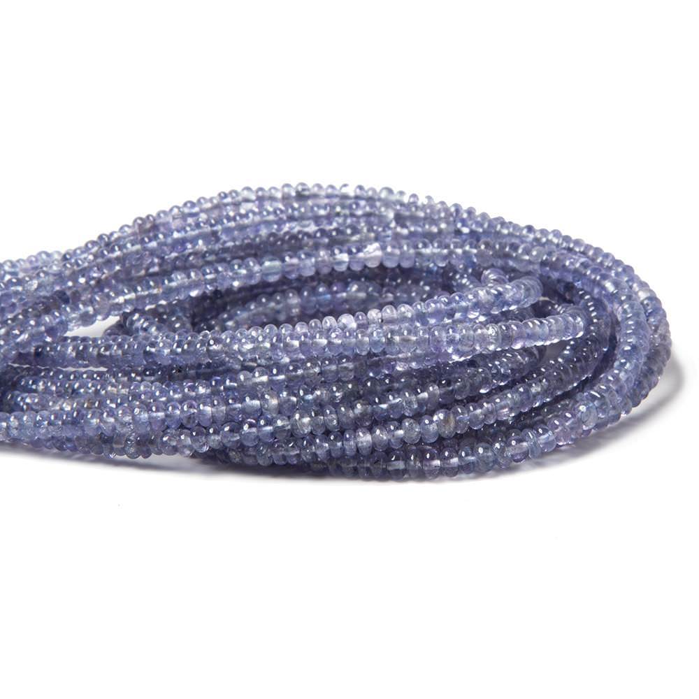 2.5mm Tanzanite Beads Plain Rondelle 13 inch 221 pieces - Beadsofcambay.com