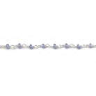 2.5mm Tanzanite faceted rondelle .925 Silver Chain by the foot 44 beads - Beadsofcambay.com