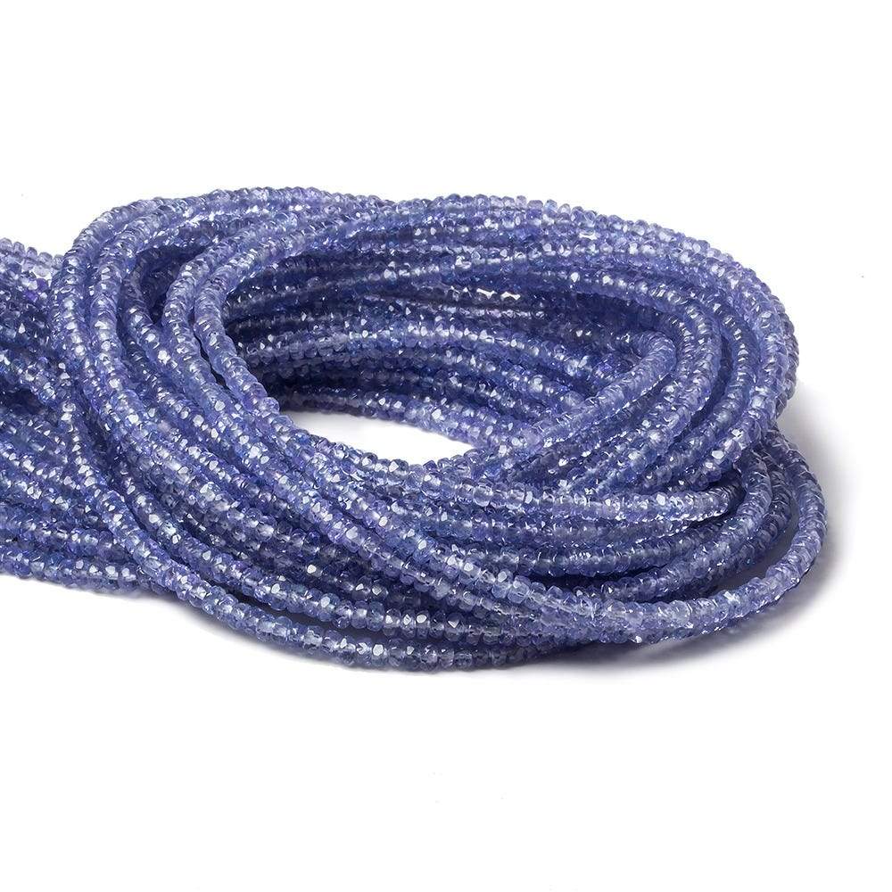 3mm Tanzanite faceted rondelle beads 16.5 inch 242 pieces AA Grade - Beadsofcambay.com