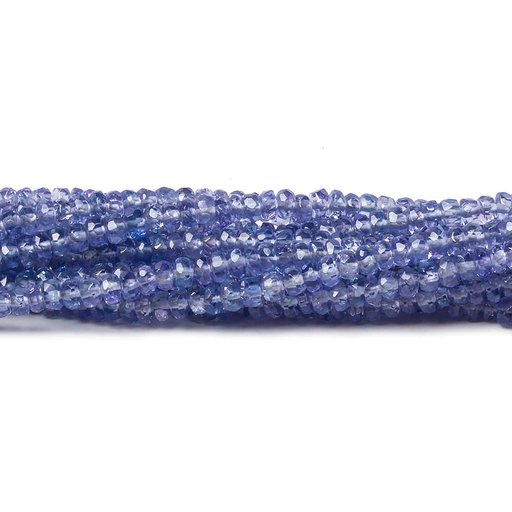 3mm Tanzanite faceted rondelle beads 16.5 inch 242 pieces AA Grade - Beadsofcambay.com