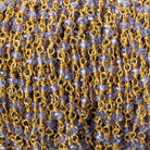 2.5mm Tanzanite faceted rondelle Vermeil Chain by the foot 44 beads - Beadsofcambay.com