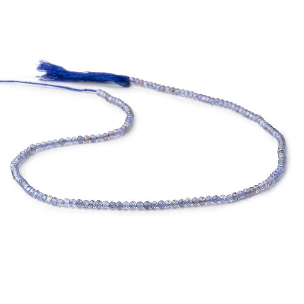 2.5mm Tanzanite Micro Faceted Rondelle Beads 12.5 inch 151 pieces AA - Beadsofcambay.com