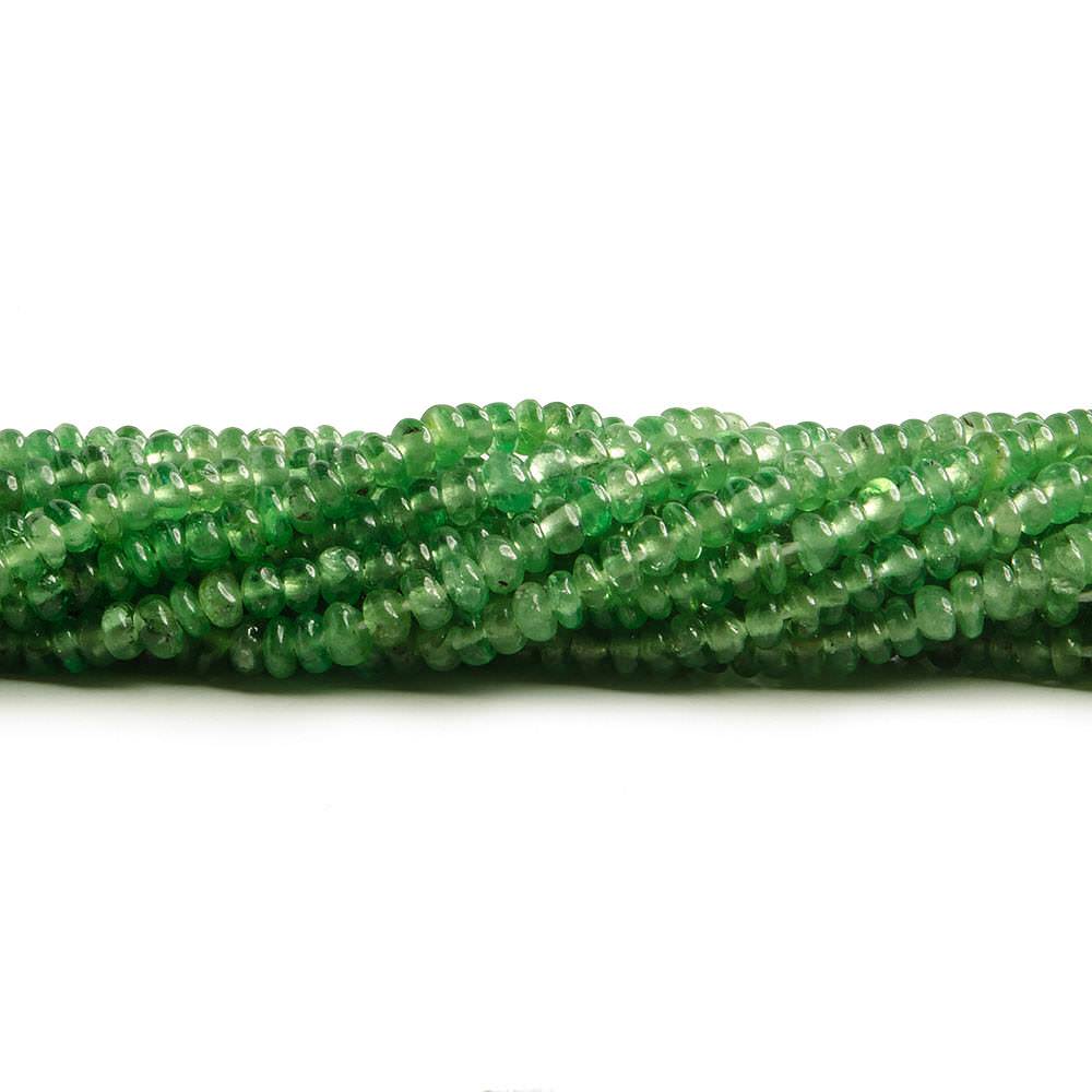 2.5mm Tsavorite Garnet Beads Plain Micro-Rondelles 18 inch 384 pieces - Beadsofcambay.com