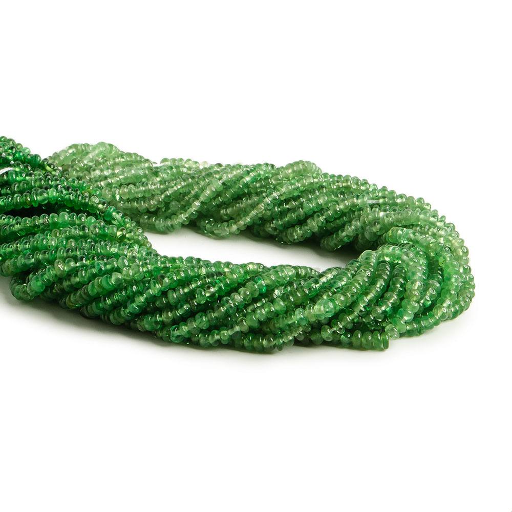 2.5mm Tsavorite Garnet Beads Plain Micro-Rondelles 18 inch 384 pieces - Beadsofcambay.com