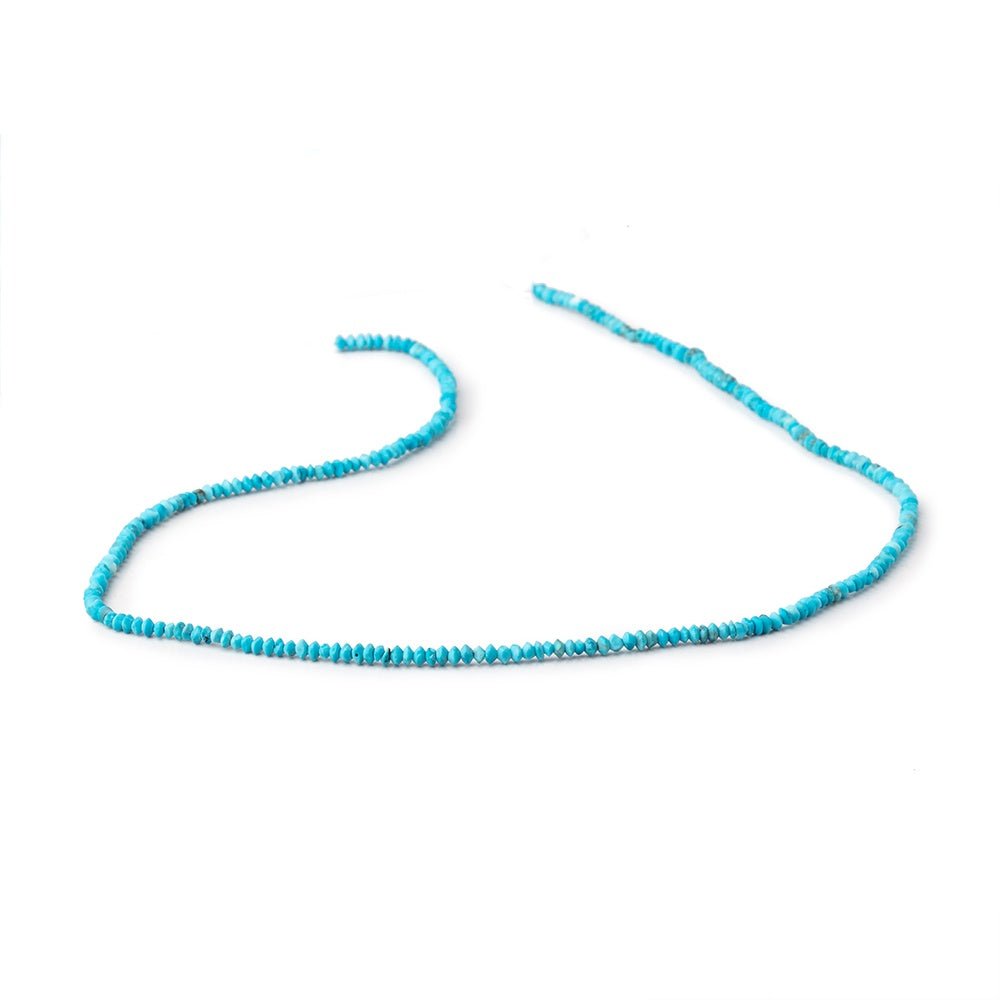 2.5mm Turquoise Howlite Plain Disc Rondelle Beads 14.5 inch 260 pieces - Beadsofcambay.com