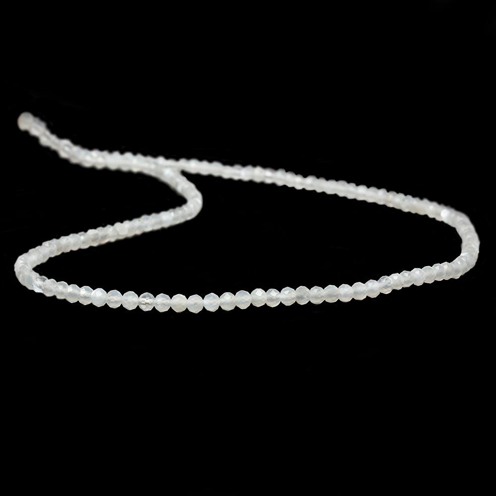 2.5mm White Moonstone Micro Faceted rondelles 13 inch 154 beads - Beadsofcambay.com