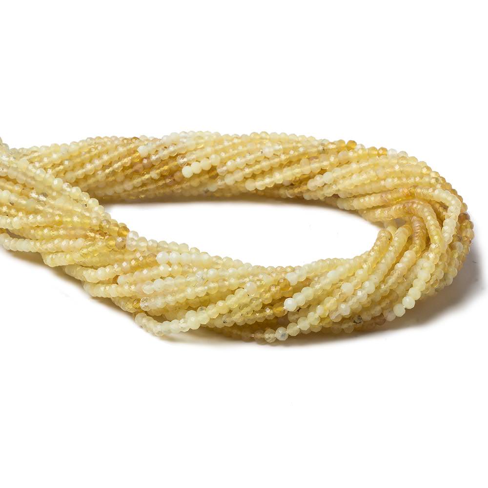 2.5mm Yellow Opal Micro Faceted Rondelle beads 13 inch 159 pieces - Beadsofcambay.com