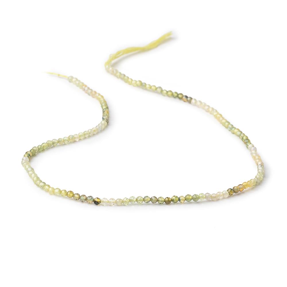 2.5mm Yellow Sapphire Micro Faceted Round Beads 12.5 inch 132 pieces - Beadsofcambay.com