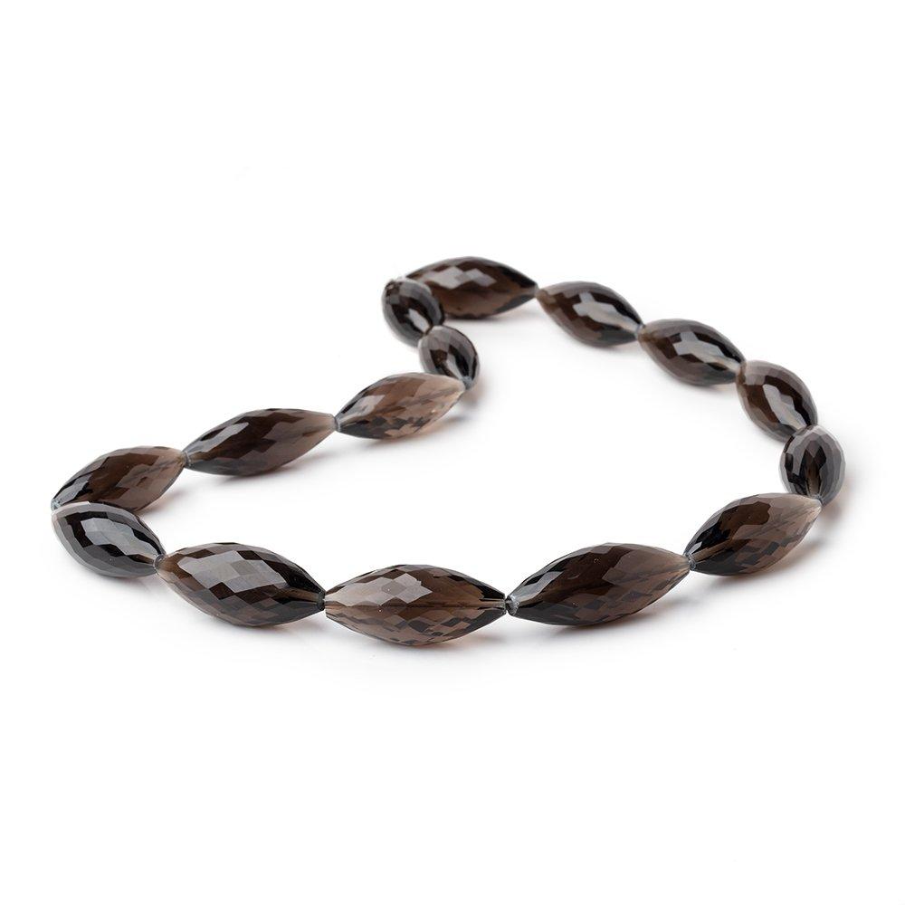 25x10-31x12mm Smoky Quartz Faceted Marquise Beads 16 inch 15 pieces - Beadsofcambay.com