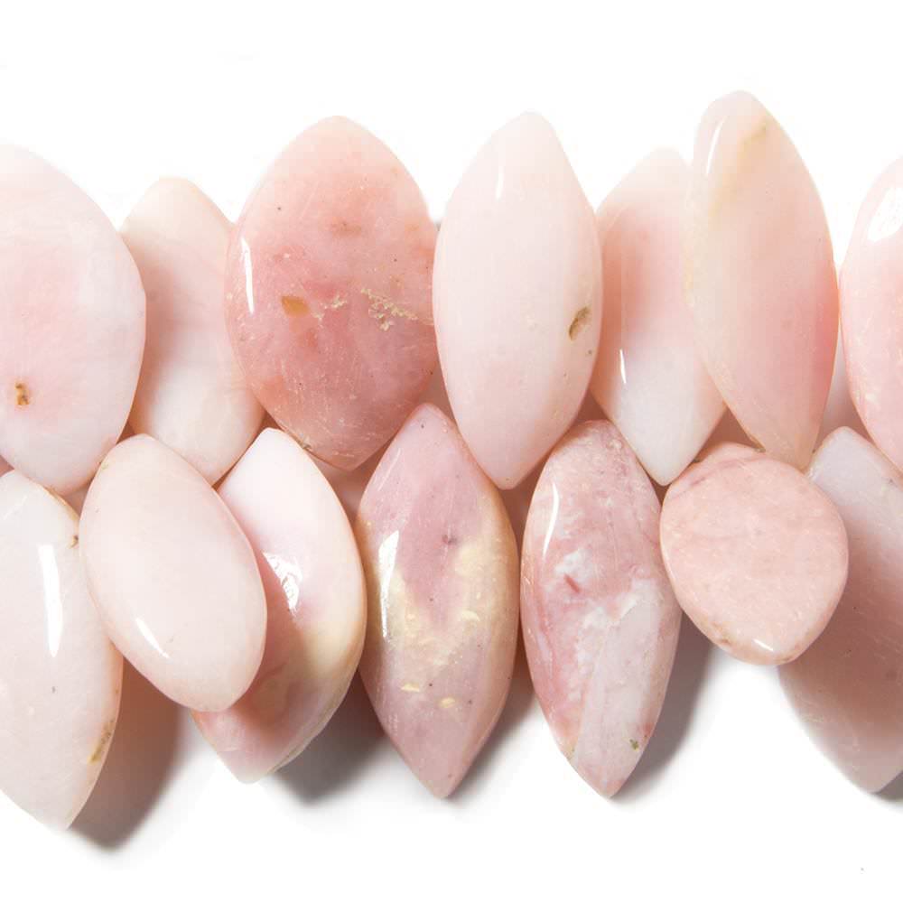 25x11-32x20mm Pink Peruvian Opal plain marquise Beads 9 inch 37 pieces - Beadsofcambay.com