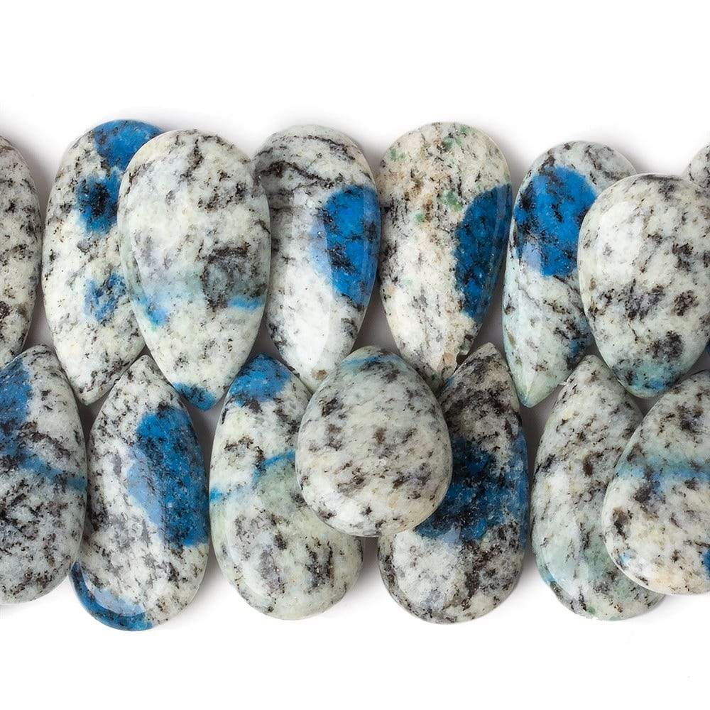 25x15-30x15mm K2 Azurite Granite "K2 Jasper" plain pear beads 8 inch 36 pieces - Beadsofcambay.com