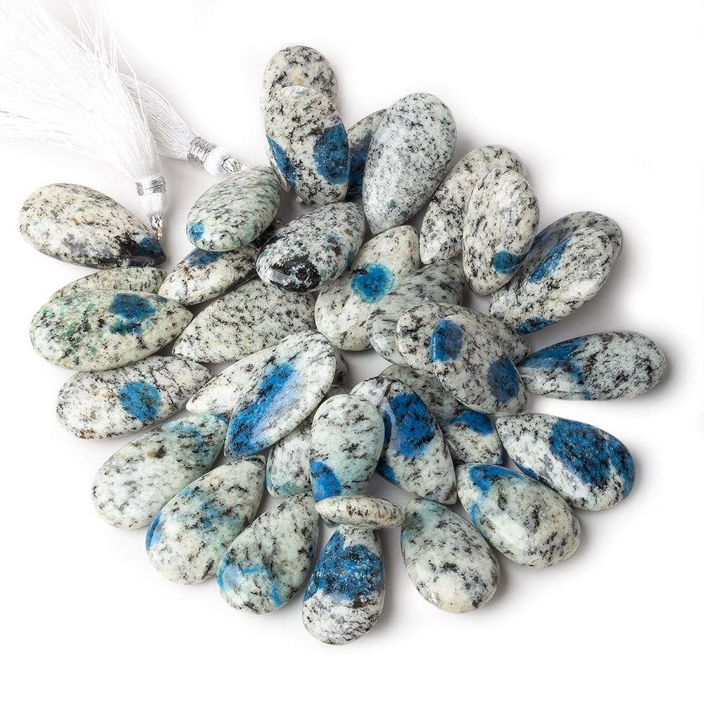 25x15-30x15mm K2 Azurite Granite "K2 Jasper" plain pear beads 8 inch 36 pieces - Beadsofcambay.com