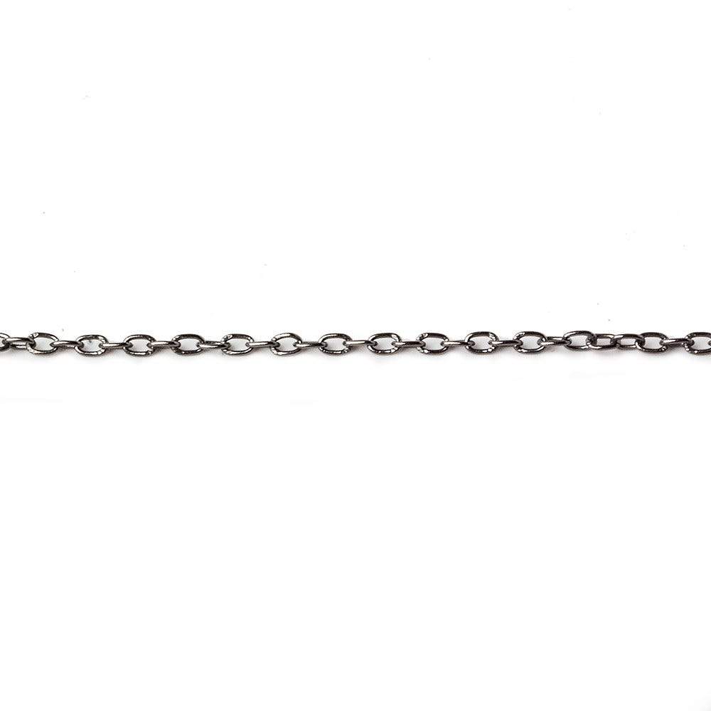2.5x1.5mm Black Gold plated Oval Link Chain by the foot - Beadsofcambay.com