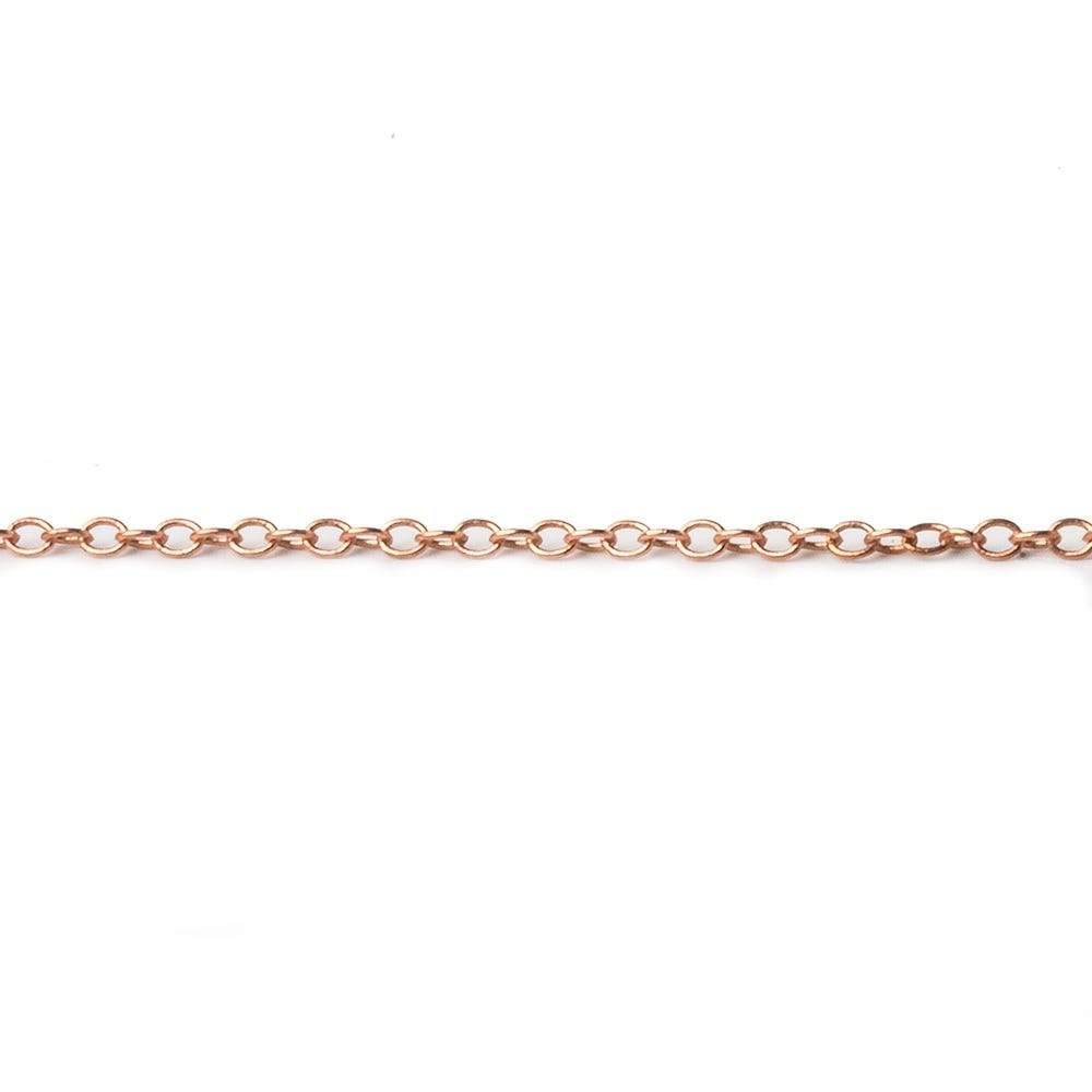 2.5x1.5mm Rose Gold plated Oval Link Chain by the foot - Beadsofcambay.com