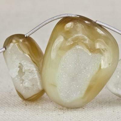 25x16-36x26mm Banana Yellow Agate Drusy Freeform Beads 5 pieces - Beadsofcambay.com