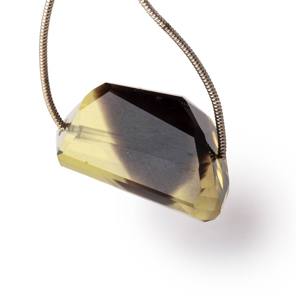 25x16x15mm Bi-Color Quartz Faceted Nugget 1 Focal Bead - Beadsofcambay.com