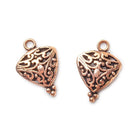 25x16x3.5mm Copper Charm Trillion With Cutout Design Set of 2 - Beadsofcambay.com