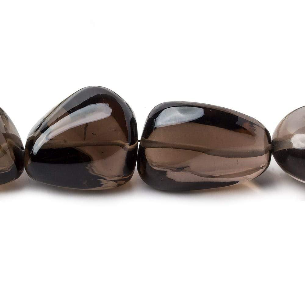 25x18-36x26mm Smoky Quartz plain nugget beads 15 inch 14 pieces - Beadsofcambay.com